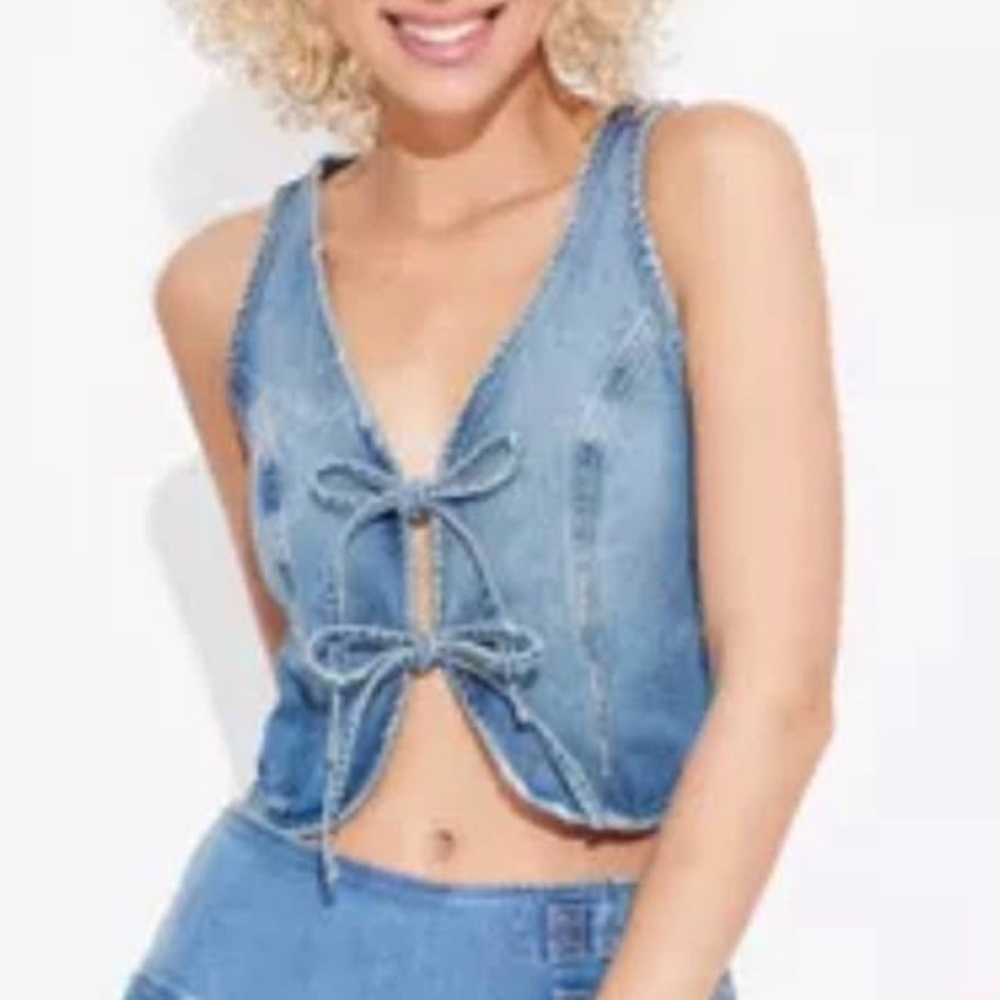 Denim Blue Sleeveless Top